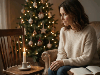 Una guida gentile per affrontare il lutto durante le feste, superando il "mito del dovere di felicità"