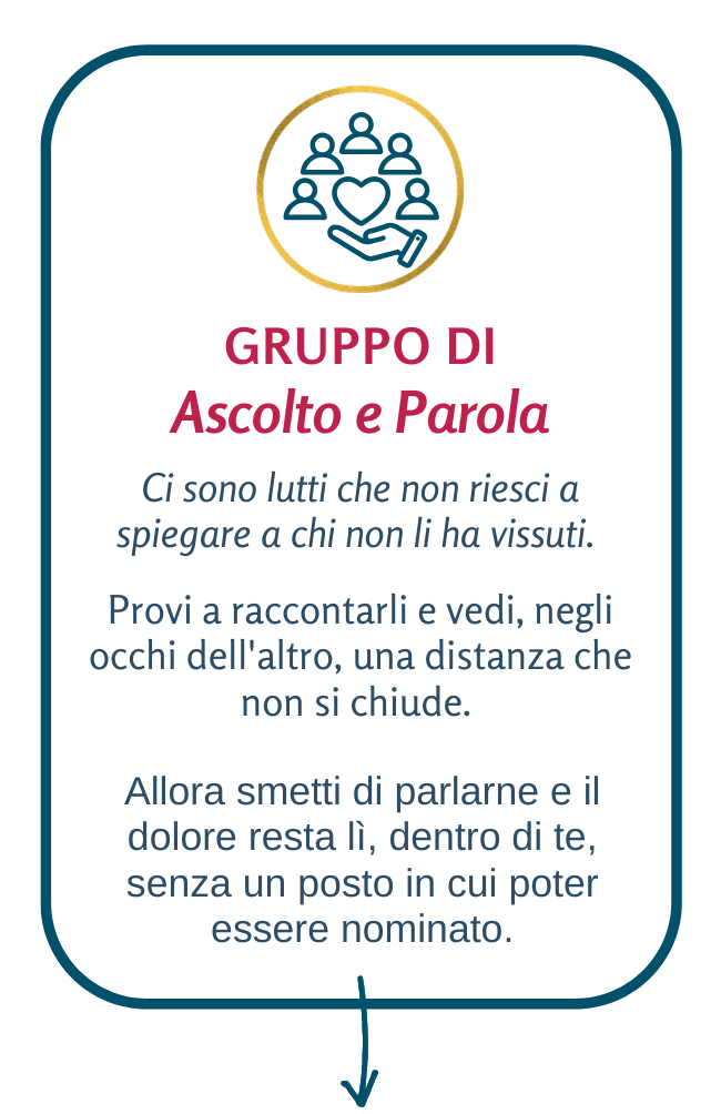 Gruppo di supporto al lutto. Un luogo in cui il dolore può trovare parole e incontrare l'ascolto di chi conosce il peso di un'assenza.